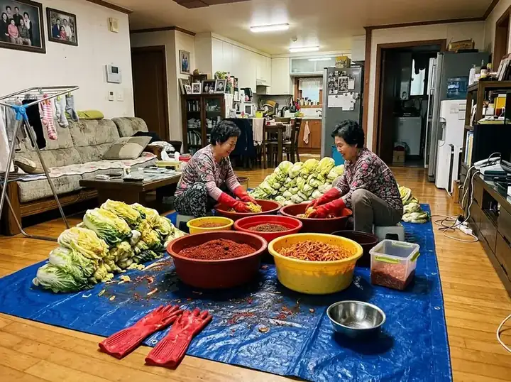 아파트 거실 김장 대참사 실사 짤