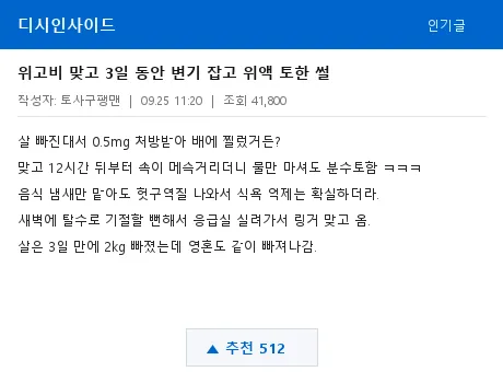 디시인사이드 위고비 부작용 후기 캡처